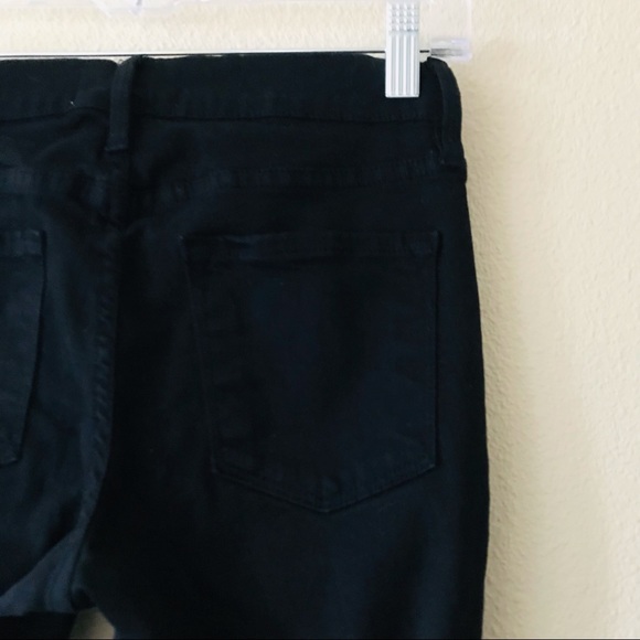 Frame Denim Mid Rise Stretch Skinny Distressed Jeans Black Size 25 - Picture 9 of 10